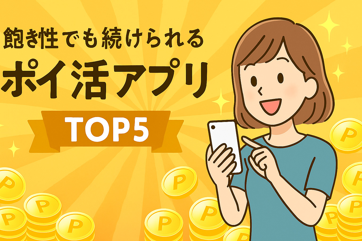 飽き性でも続けられるポイ活アプリTOP5｜楽しく・無理なくポイント生活