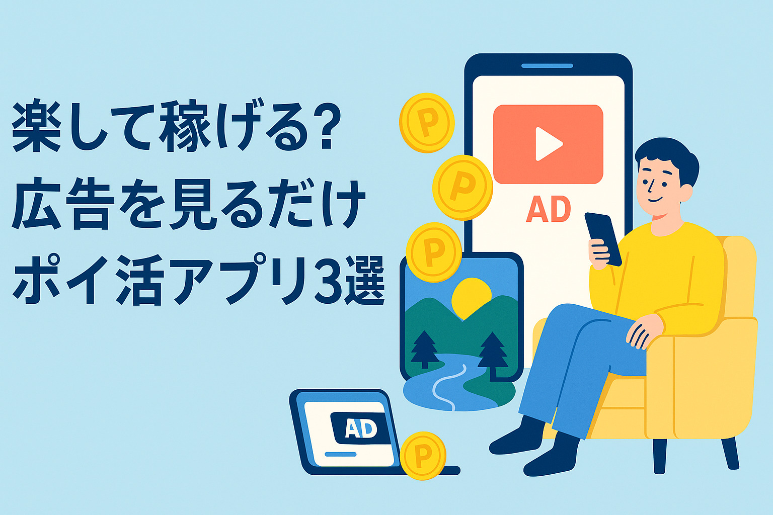 楽して稼げる？広告を見るだけポイ活アプリ3選